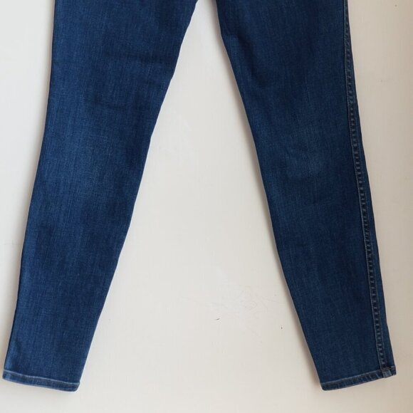 Madewell 10" Size 28 High-Rise Skinny Jeans Denim Hayes Dark Wash Whiskering - Picture 11 of 15